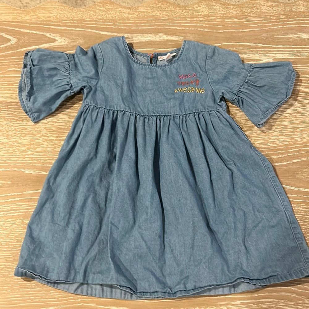 Cat & Jack denim style dress “Make Today Awesome” size 5T